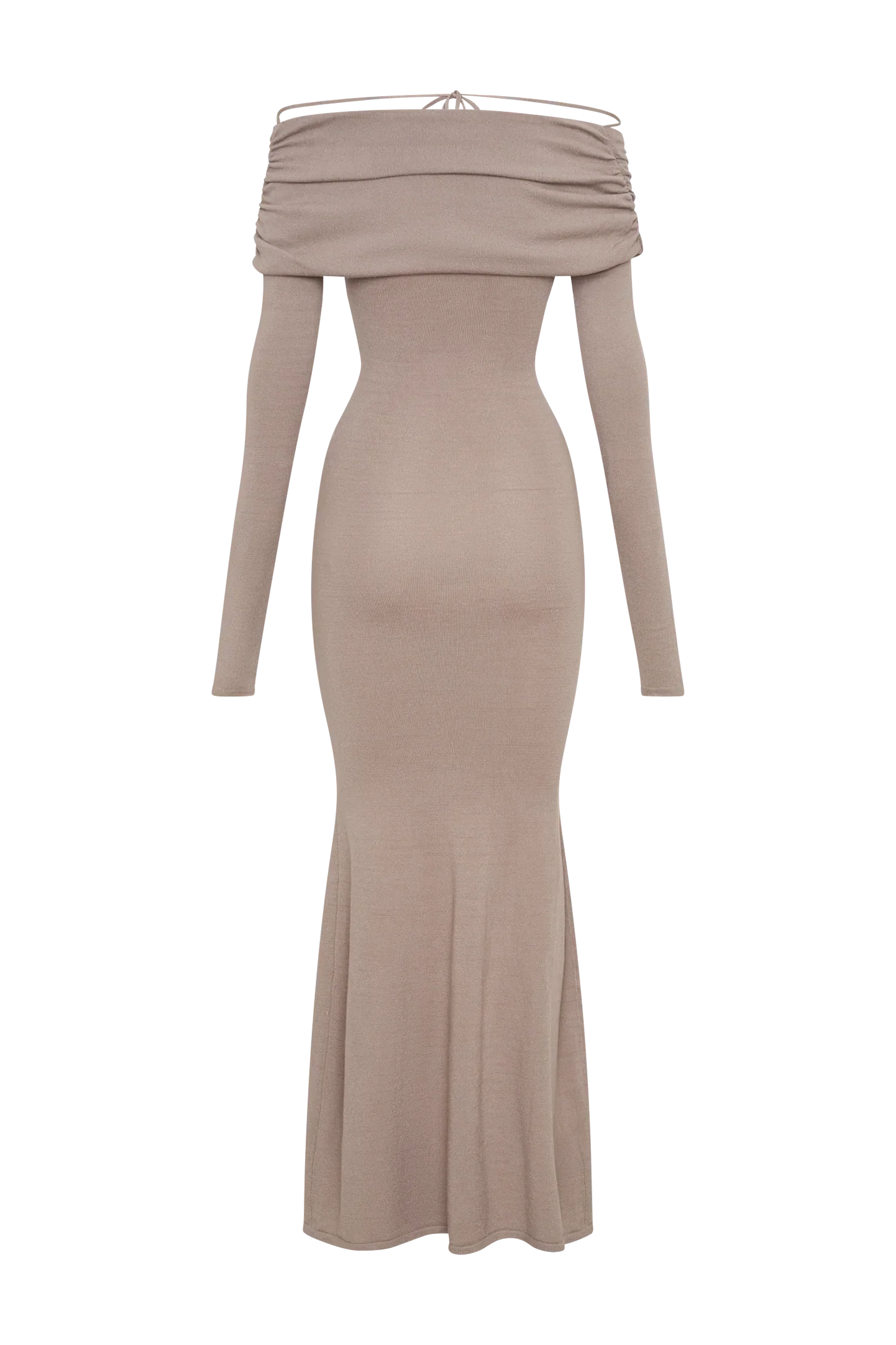 Georgiana Off Shoulder Knit Midi Dress - Stone Marle