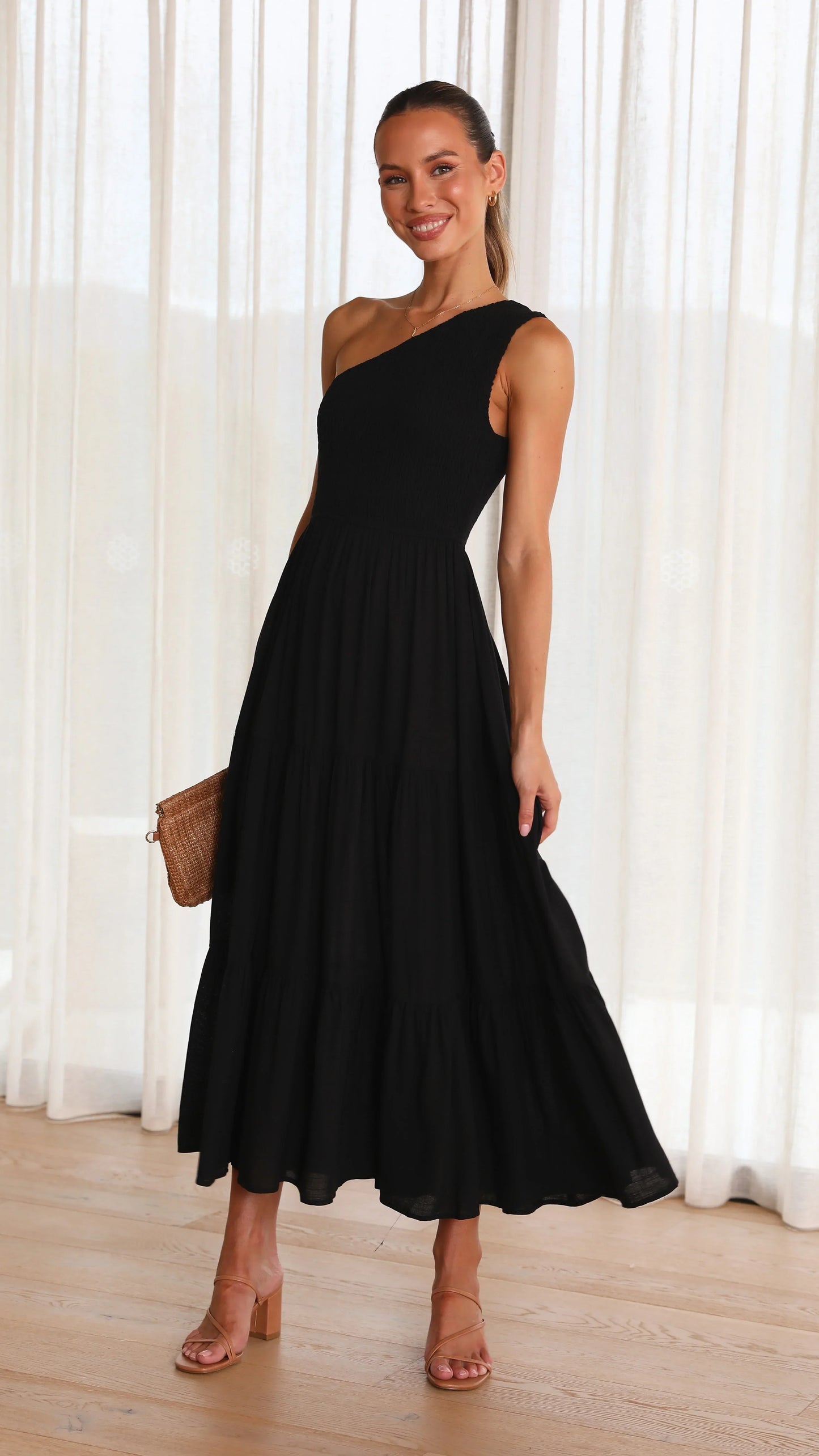 Cassy Midi Dress - Black
